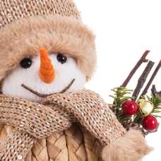 MUÑECO NIEVE DE PAJA FOAM 17 X 12 X 18 CM