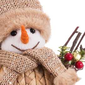 MUÑECO NIEVE DE PAJA FOAM 17 X 12 X 18 CM