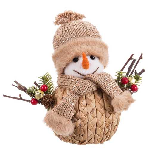 MUÑECO NIEVE DE PAJA FOAM 17 X 12 X 18 CM