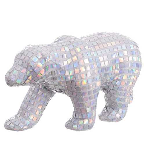 OSO CRISTALES POLIÉSTER-FOAM PLATA 28 X 12 X 21 CM