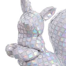 ARDILLA CRISTALES POLIÉSTER-FOAM PLATA 14 X 8 X 18 CM