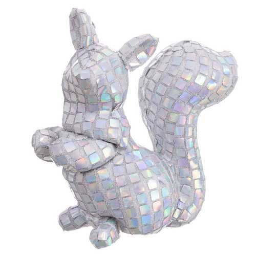 ARDILLA CRISTALES POLIÉSTER-FOAM PLATA 14 X 8 X 18 CM