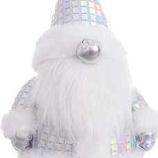 PAPA NOEL CRISTALES POLIÉSTER-FOAM PLATA 18 X 14 X 33 CM