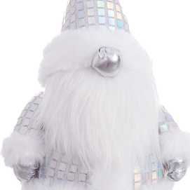 PAPA NOEL CRISTALES POLIÉSTER-FOAM PLATA 18 X 14 X 33 CM