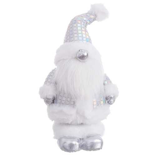 PAPA NOEL CRISTALES POLIÉSTER-FOAM PLATA 18 X 14 X 33 CM