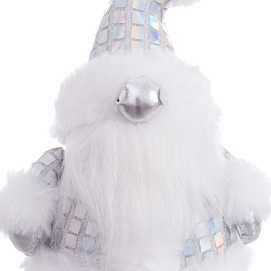 PAPA NOEL CRISTALES POLIÉSTER-FOAM PLATA 14 X 11 X 24 CM