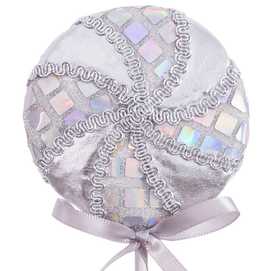 PIRULETA CRISTALES POLIÉSTER-FOAM PLATA 8,50 X 1,50 X 24 CM