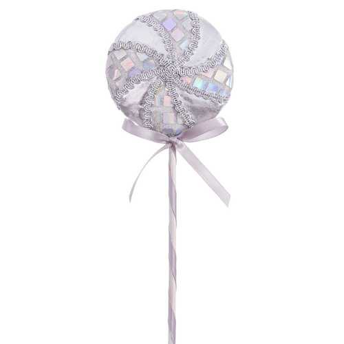 PIRULETA CRISTALES POLIÉSTER-FOAM PLATA 8,50 X 1,50 X 24 CM