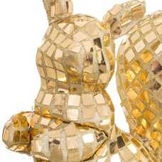 ARDILLA CRISTALES POLIÉSTER-FOAM ORO 14 X 8 X 18 CM