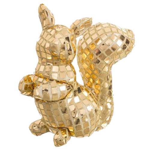 ARDILLA CRISTALES POLIÉSTER-FOAM ORO 14 X 8 X 18 CM