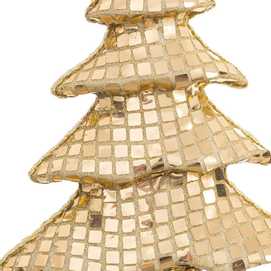 ÁRBOL CRISTALES POLIÉSTER-FOAM ORO 19 X 8 X 30 CM