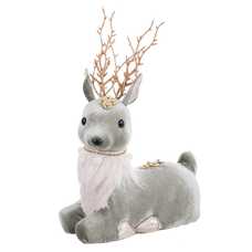 CIERVO SENTADO TERCIOPELO-FOAM VERDE 20 X 10 X 26 CM