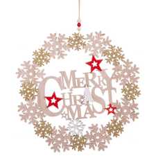 CORONA ESTRELLAS MADERA 30 X 30 CM CORONA ESTRELLAS MADERA 30 X 30 CM