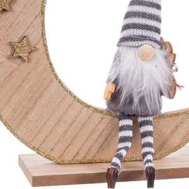 PEANA LUNA PAPA NOEL MADERA / TEJIDO 14 X 6 X 18,50 CM