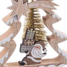 FIGURA ÁRBOL PAPA NOEL MADERA 12,50 X 15 CM
