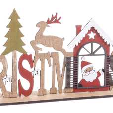 LETRERO X'MAS MADERA 15 X 4,50 X 30 CM LETRERO X'MAS MADERA 15 X 4,50 X 30 CM