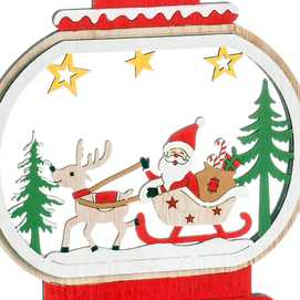 PEANA PAPA NOEL LINTERNA MADERA 17,80 X 3,50 X 25,50 CM