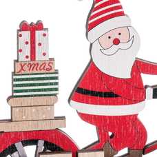 PEANA PAPA NOEL MOTO MADERA 14,30 X 4,50 X 12 CM