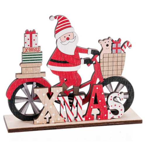 PEANA PAPA NOEL MOTO MADERA 14,30 X 4,50 X 12 CM