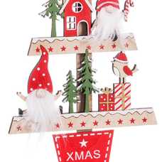 PEANA ÁRBOL PAPA NOEL MADERA 13 X 4 X 28,50 CM PEANA ÁRBOL PAPA NOEL MADERA 13 X 4 X 28,50 CM