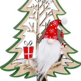 PEANA ÁRBOL PAPA NOEL MADERA 11 X 5 X 26,50 CM