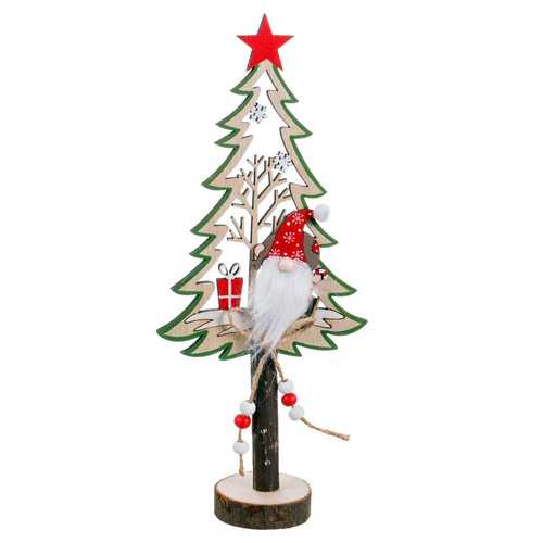 PEANA ÁRBOL PAPA NOEL MADERA 11 X 5 X 26,50 CM