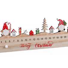 ADVIENTO PAPA NOEL MADERA 16 X 2 X 14 CM