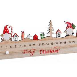 ADVIENTO PAPA NOEL MADERA 16 X 2 X 14 CM