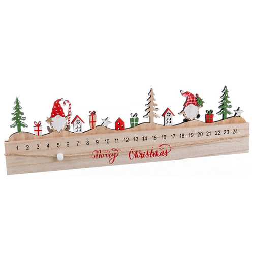 ADVIENTO PAPA NOEL MADERA 16 X 2 X 14 CM