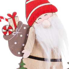 CALENDARIO PAPA NOEL MADERA 8,50 X 8,50 X 18 CM