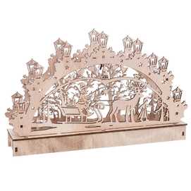 PAISAJE PAPA NOEL CON LUZ MADERA 29 X 5,50 X 28,50 CM