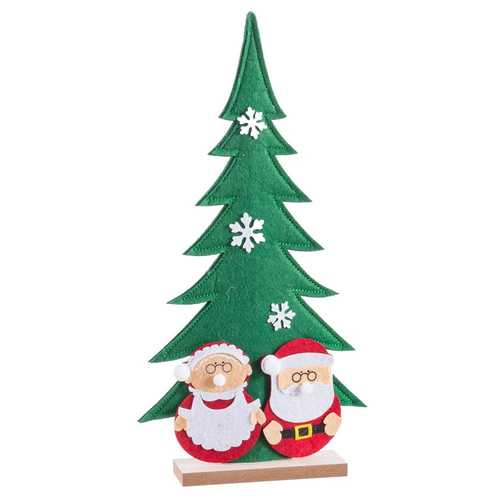 PEANA ÁRBOL PAPA NOEL FIELTRO-MADERA 22 X 41 CM