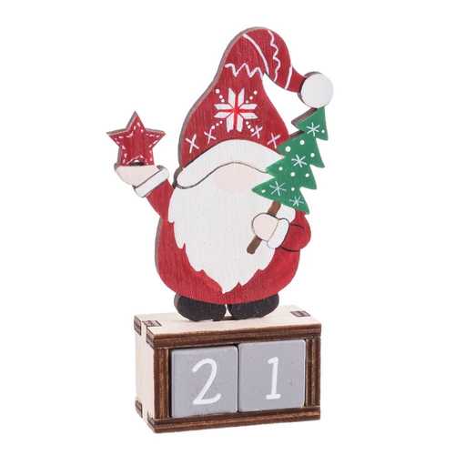 CALENDARIO PAPA NOEL MADERA 6,50 X 2 X 12 CM