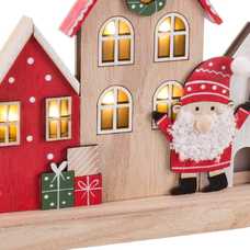 PEANA CASAS CON LUZ MADERA 24 X 6 X 21 CM PEANA CASAS CON LUZ MADERA 24 X 6 X 21 CM