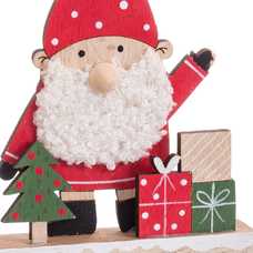 CALENDARIO PAPA NOEL MADERA 15 X 2,50 X 17 CM