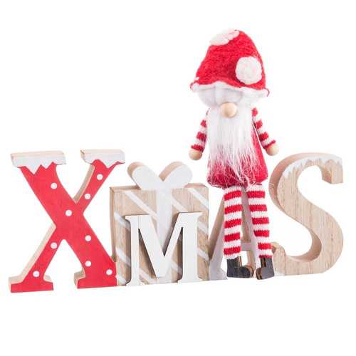 X'MAS MUÑECO MADERA 24 X 2 X 16 CM