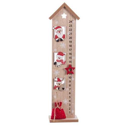 PEANA PAPA NOEL ADVIENTO MADERA 10 X 41 CM