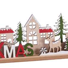 PEANA PAPA NOEL TREN MADERA 30 X 11 CM