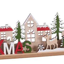 PEANA PAPA NOEL TREN MADERA 30 X 11 CM