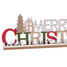 ADVIENTO PAPA NOEL MADERA 44 X 4 X 16,40 CM