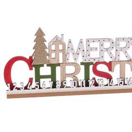 ADVIENTO PAPA NOEL MADERA 44 X 4 X 16,40 CM