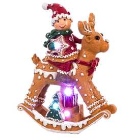 MUÑECO NIEVE RENO CON LUZ RESINA 14,70 X 5,70 X 19,50 CM