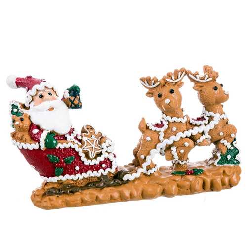 PAPA NOEL TRINEO RESINA 21,50 X 5,30 X 12,50 CM