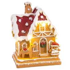 CASA JENGIBRE CON LUZ RESINA 2/M 8,60 X 8,40 X 11,50 CM