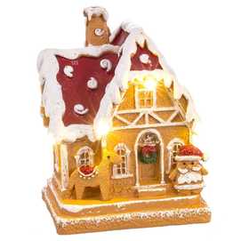 CASA JENGIBRE CON LUZ RESINA 2/M 8,60 X 8,40 X 11,50 CM