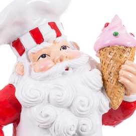 PAPA NOEL PASTELERO RESINA 9,60 X 7,60 X 16,10 CM