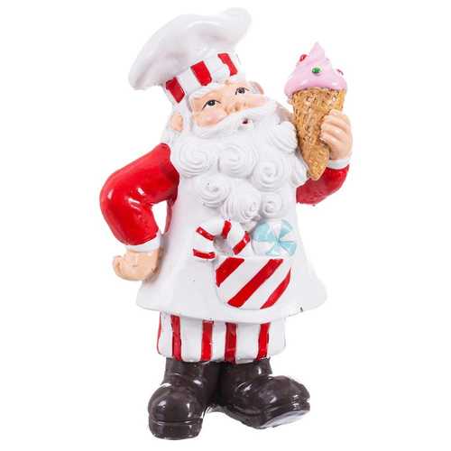 PAPA NOEL PASTELERO RESINA 9,60 X 7,60 X 16,10 CM