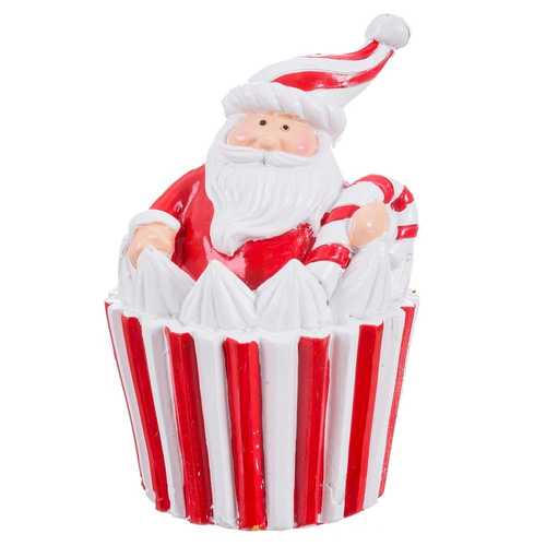 PAPA NOEL CUPCAKE RESINA 6,90 X 6,70 X 10,90 CM