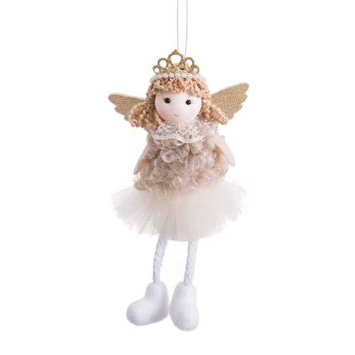 ÁNGEL TEJIDO BEIGE 4 X 4 X 20 CM