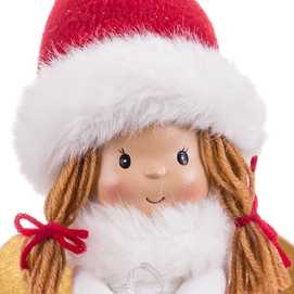 ÁNGEL DE PIE POLIESTER ROJO 18 X 11 X 37 CM